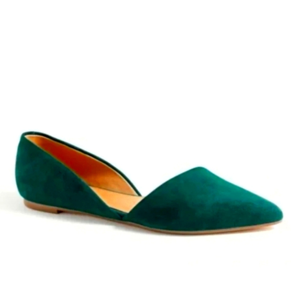 J CREW FACTORY Green D Orsay Flats Size 7.5